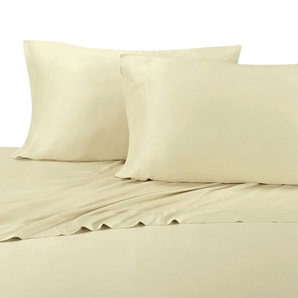 Royal Hotel Bedding 4-Piece Organic Bamboo Viscose Sheet Set - Ultra Soft & Cooling Sheets for Hot Sleepers, Deep Pocket Queen Size (Beige) - Perfect for Summer Nights & Luxury Hotel-Style Comfort