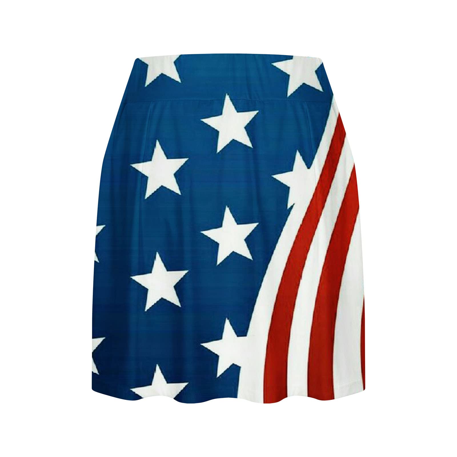 USA Flag Cheerleading Skorts - Women's 4th July Shorts for Beach & Summer