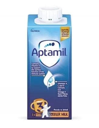 Aptamil 3 Ready To Drink Toddler Milk for 1+ Year Olds - 200ml Pack (Expiry: 6/11/2025) | Nutritious On-the-Go Baby Formula for Travel, Daycare & Quick Feedings