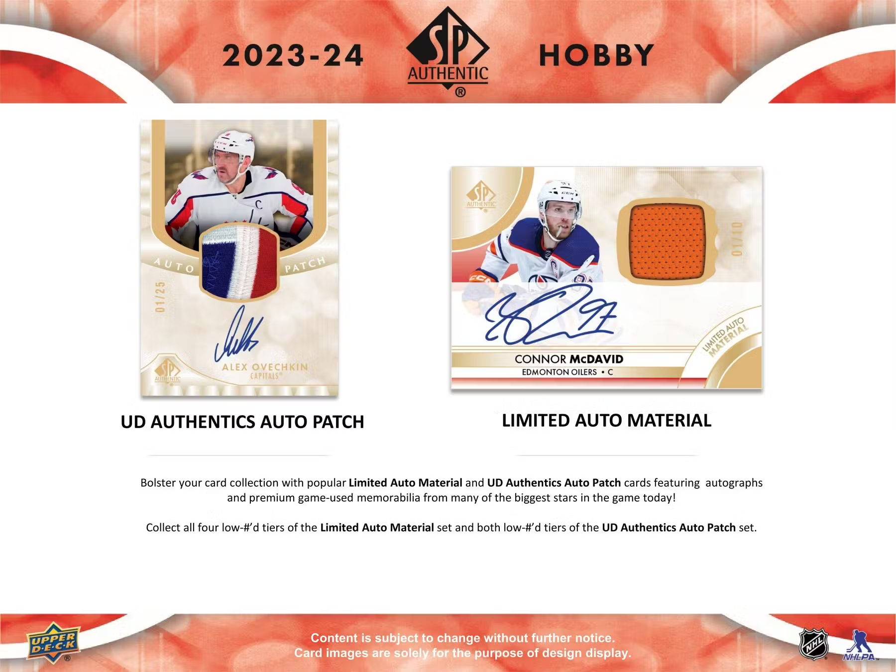 2023-24 Upper Deck SP Authentic Hockey Hobby Box - 16 Box Case | NHL Trading Cards Collection for Collectors & Fans | Perfect for Gifts, Investments & Game Room Displays