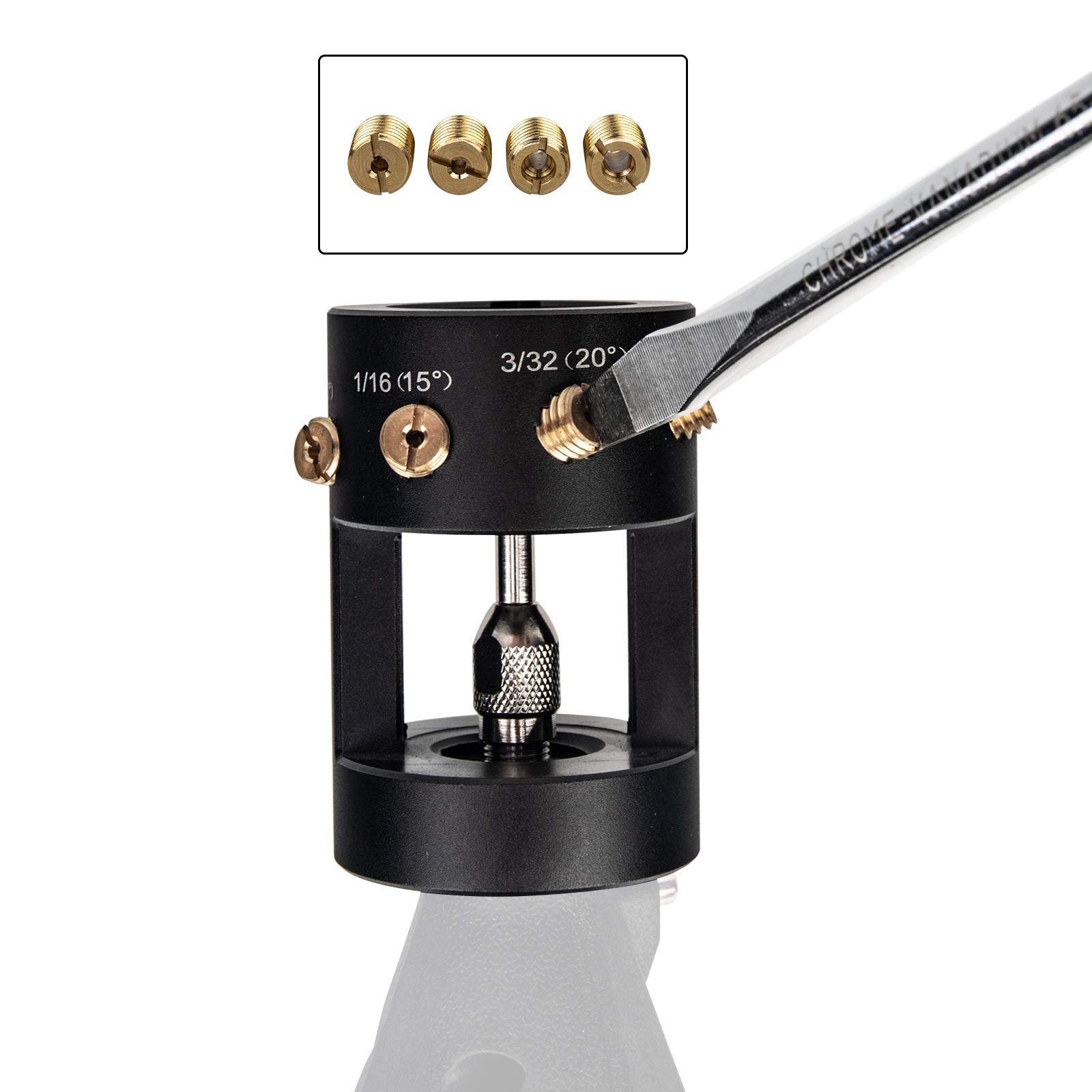 Premium TIG Welding Tungsten Electrode Sharpener - 3 Mirror Aluminum Grinder with Cut-Off Slot, Multi-Angle Adjustments, 4 Copper Screw Holes | Includes 2 CNC Mandrels & 5 Diamond Wheels (25mm) | Perfect for Professional Welding, Metal Fabrication & DIY Projects