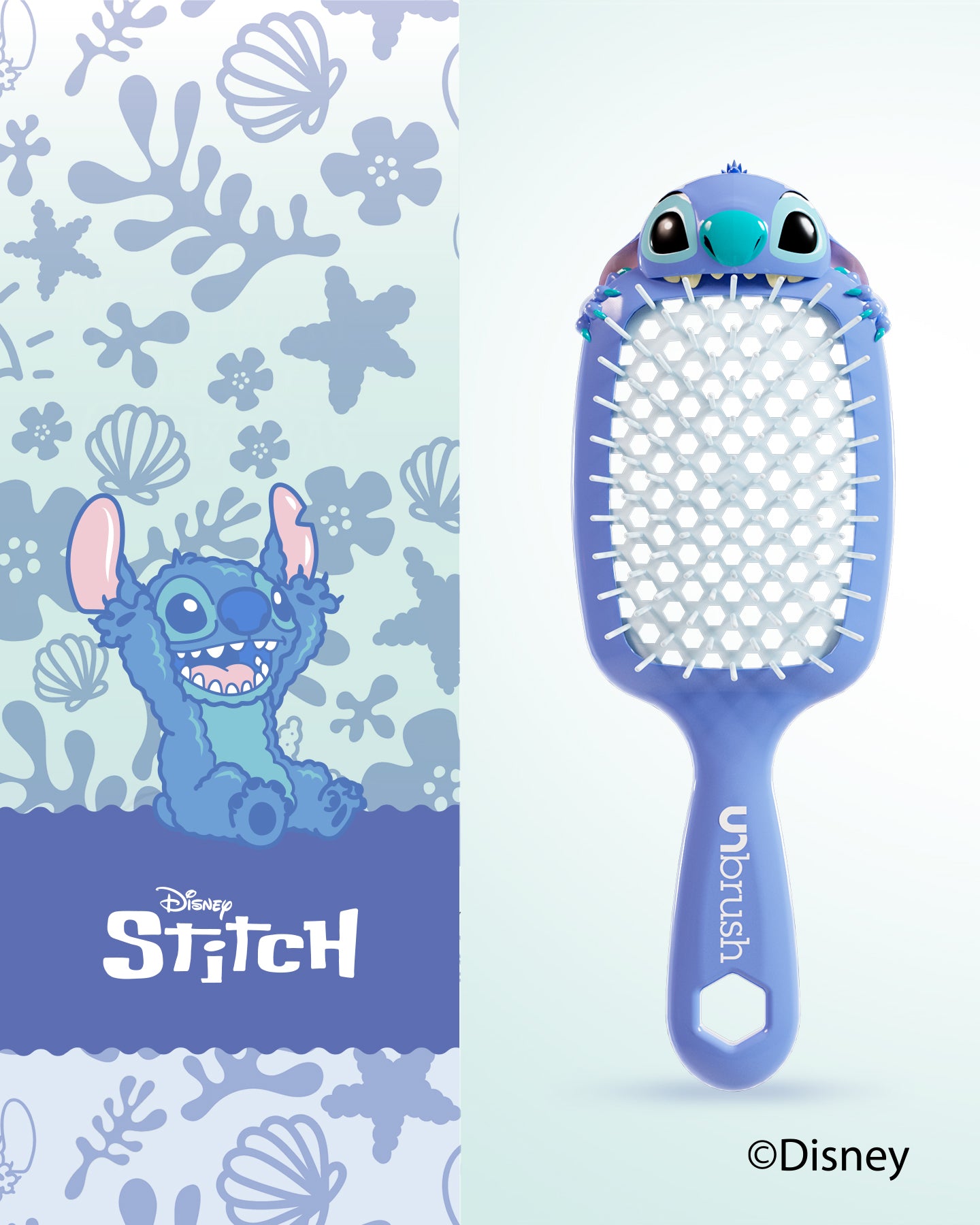 Disney Stitch Detangling Brush & Mini Hair Dryer Travel Set for Kids - Perfect for On-the-Go Styling and Detangling