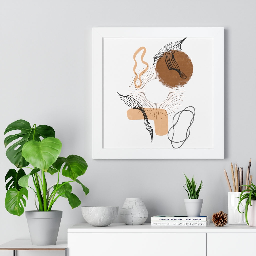 Modern Abstract Framed Vertical Wall Art Poster - Home & Office Decor for Living Room, Bedroom, Study