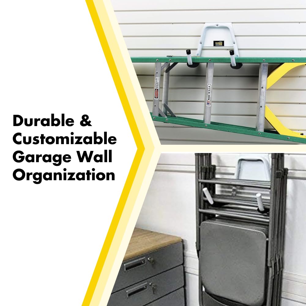 GarageTek Hang It All Wall Mount Organizer - Heavy Duty Garage Storage Bracket for Ladders, Wheelbarrows & Strollers | Compatible with SlatWall & GarageTek Storage Systems | Perfect for Garage, Shed & Workshop Organization