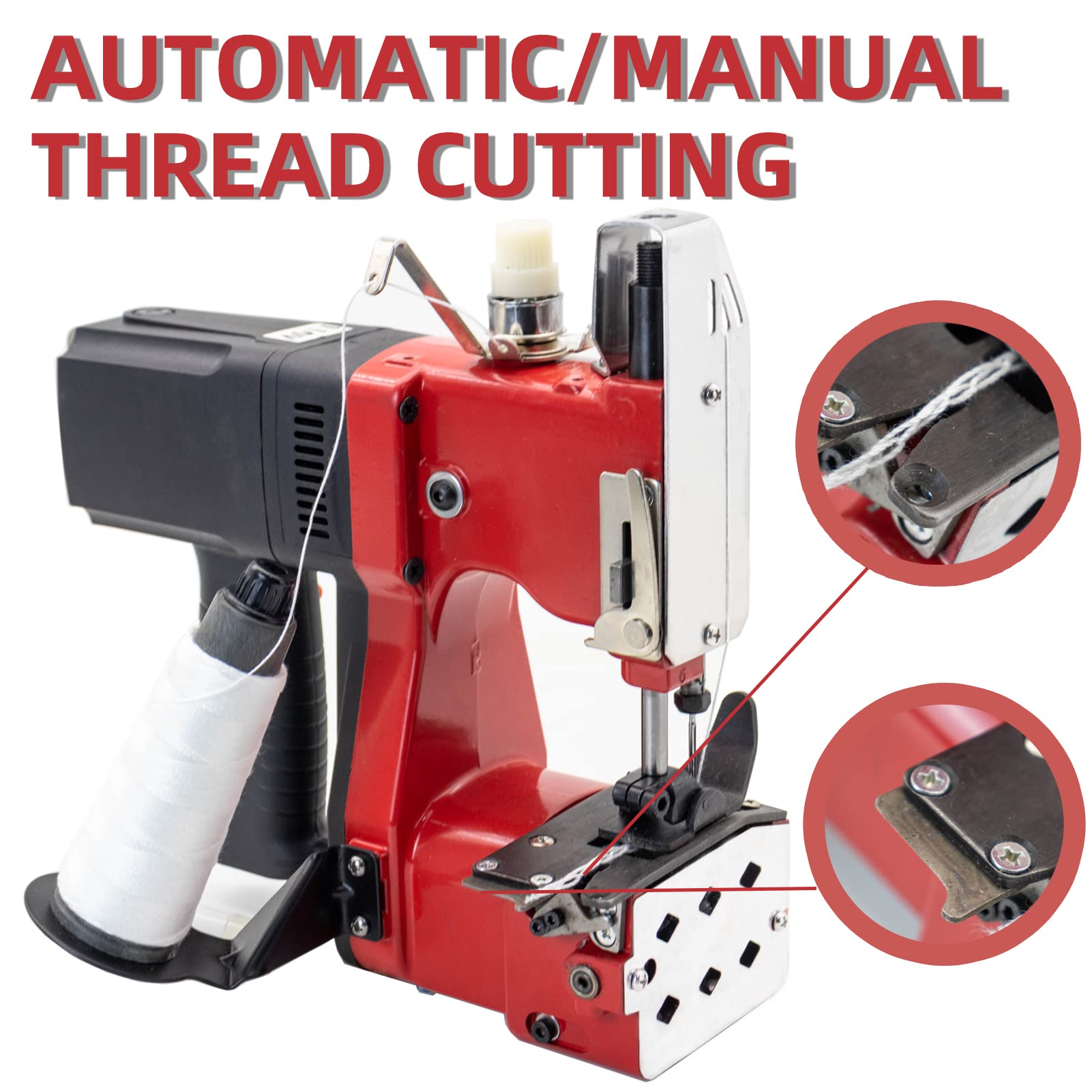 Electric Bag Sewing Machine - Industrial Handheld Bag Closer & Stitcher GK9-900 for Woven Rice Bags, Leather Bags | Portable Bag Sealing Tool for Packaging, Agriculture & Food Industry Use