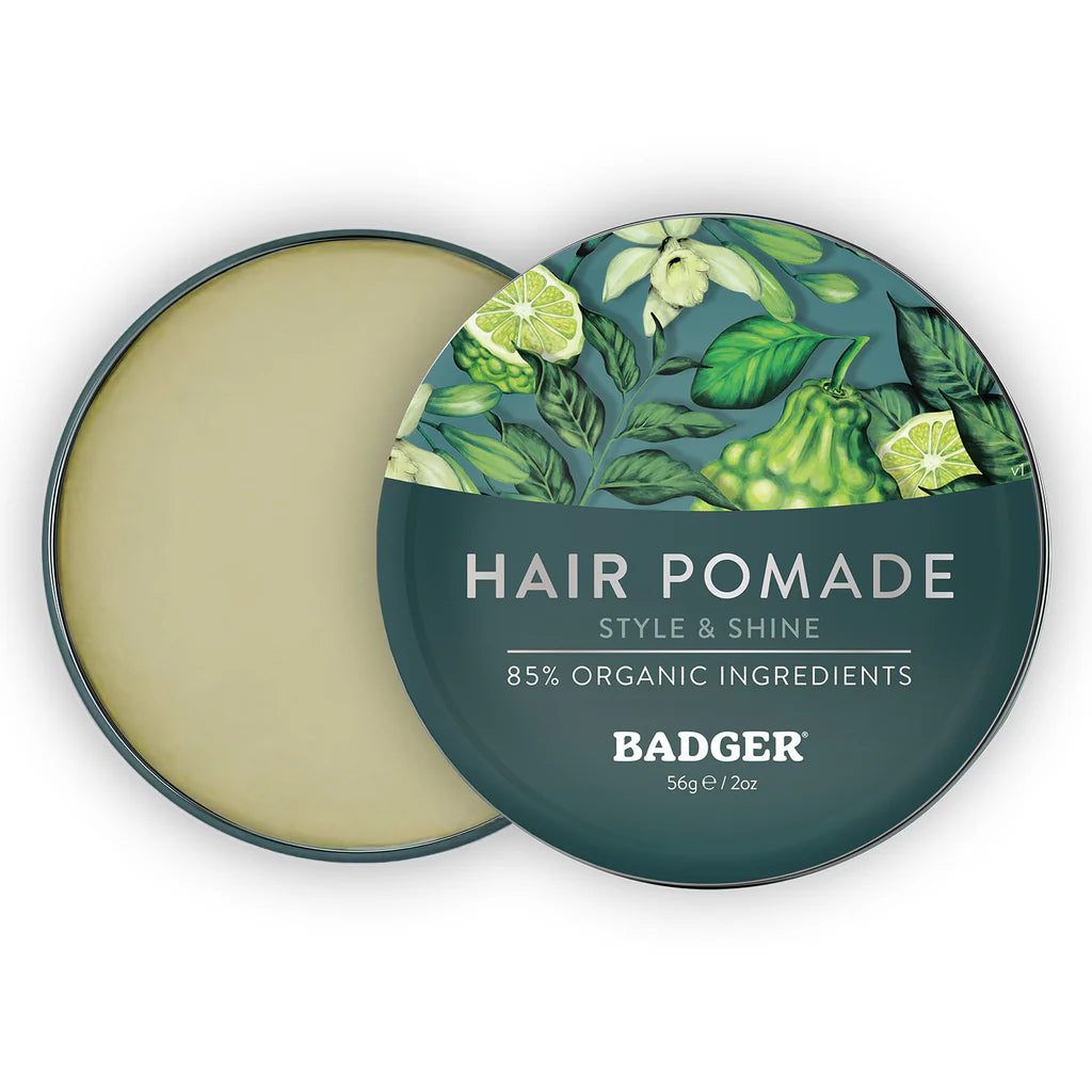 Premium Badger Hair Pomade 56g - Natural Styling Wax for Men - Strong Hold & Shine - Perfect for Classic Hairstyles & Formal Events