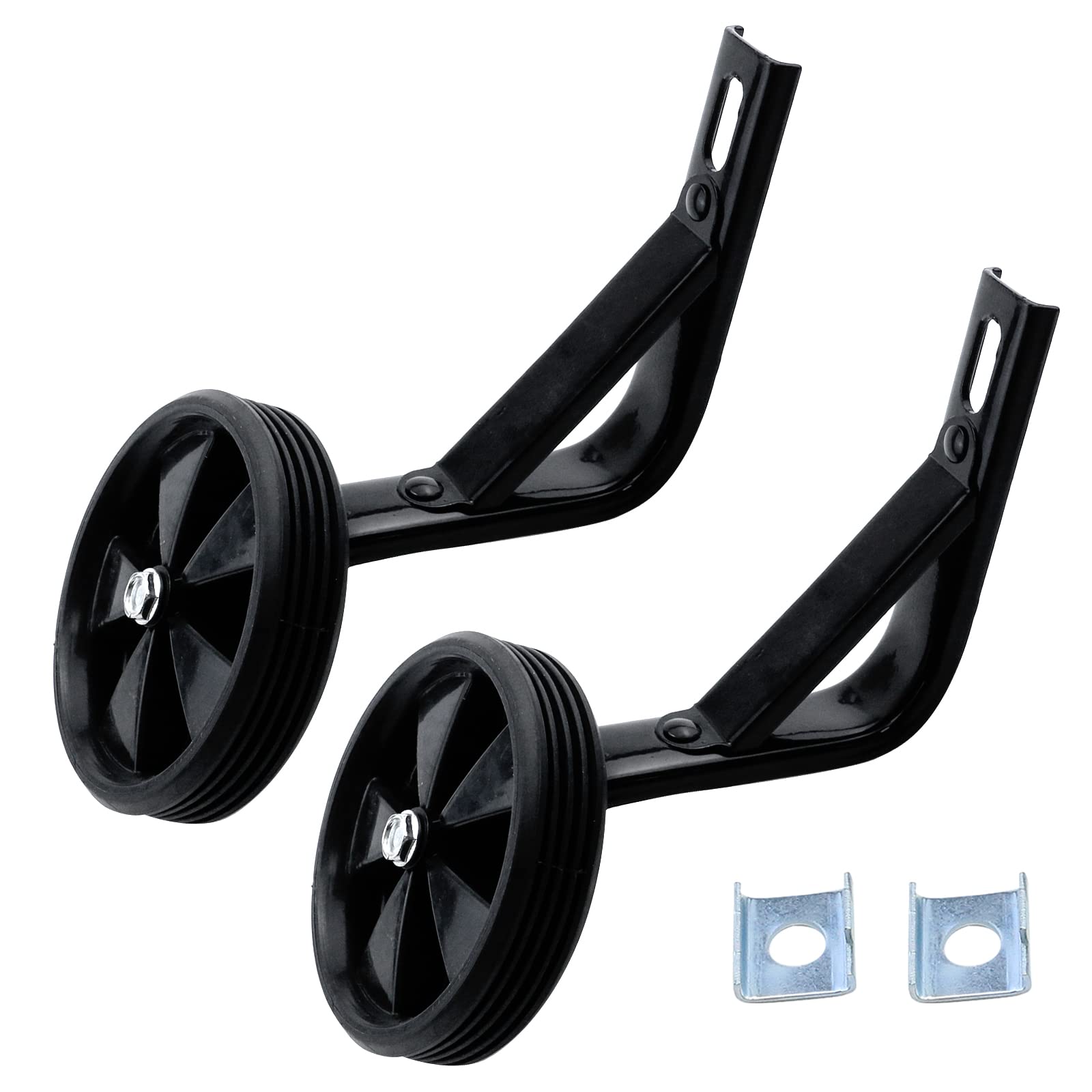 Black Bicycle Training Wheels for Kids - Adjustable Children's Bike Stabilizer Accessories | Perfect for Learning to Ride, Toddler Bicycle Safety & Beginner Cycling Practice
