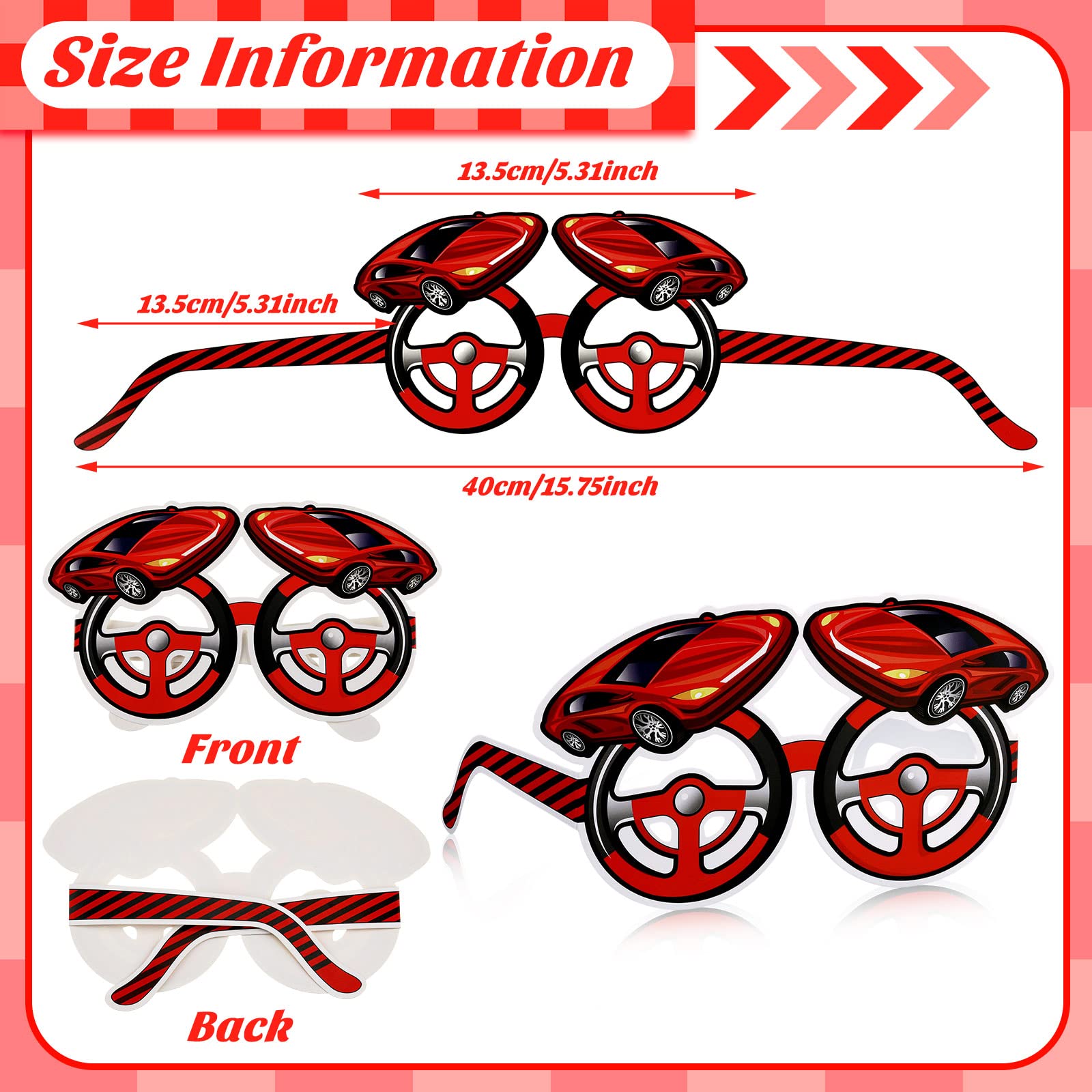 Eersida Racecar Sunglasses - Polarized UV Protection Driving Glasses for Men & Women - Racing Party Favors, Photo Props, Car Theme Accessories - Perfect for Motorsport Events, Costume Parties & Themed Photoshoots