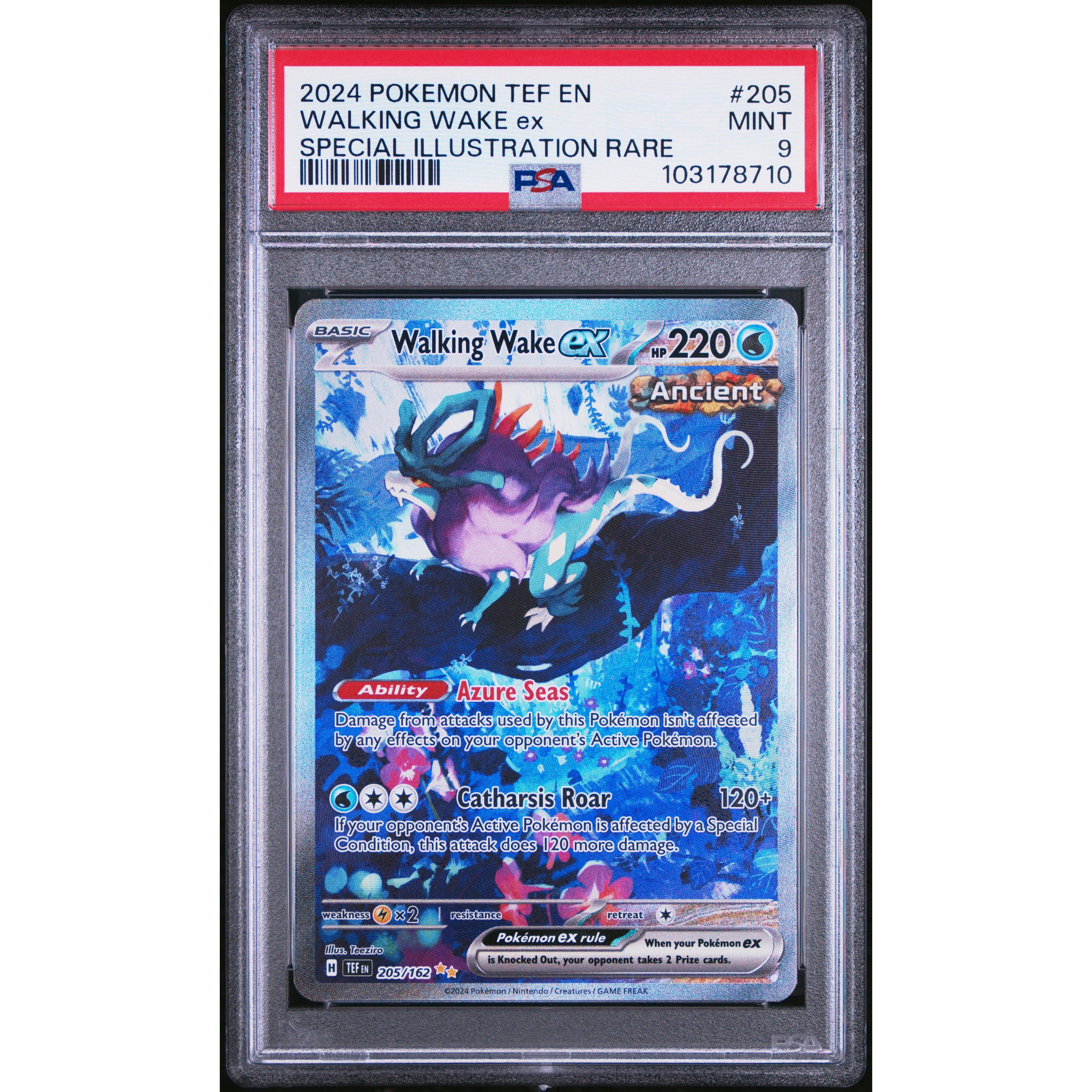 2024 Pokemon Temporal Forces Walking Wake SIR 205/162 PSA 9 Graded Card - Rare Collectible for Pokemon TCG Players & Fans | Perfect for Display, Trading, and Gaming Battles