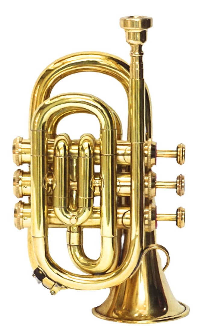 Premium Bb Pocket Trumpet - High-Quality Brass Instrument with Rich Sound for Beginners, Students & Travel - Perfect for Jazz, Marching Band & Outdoor Performances