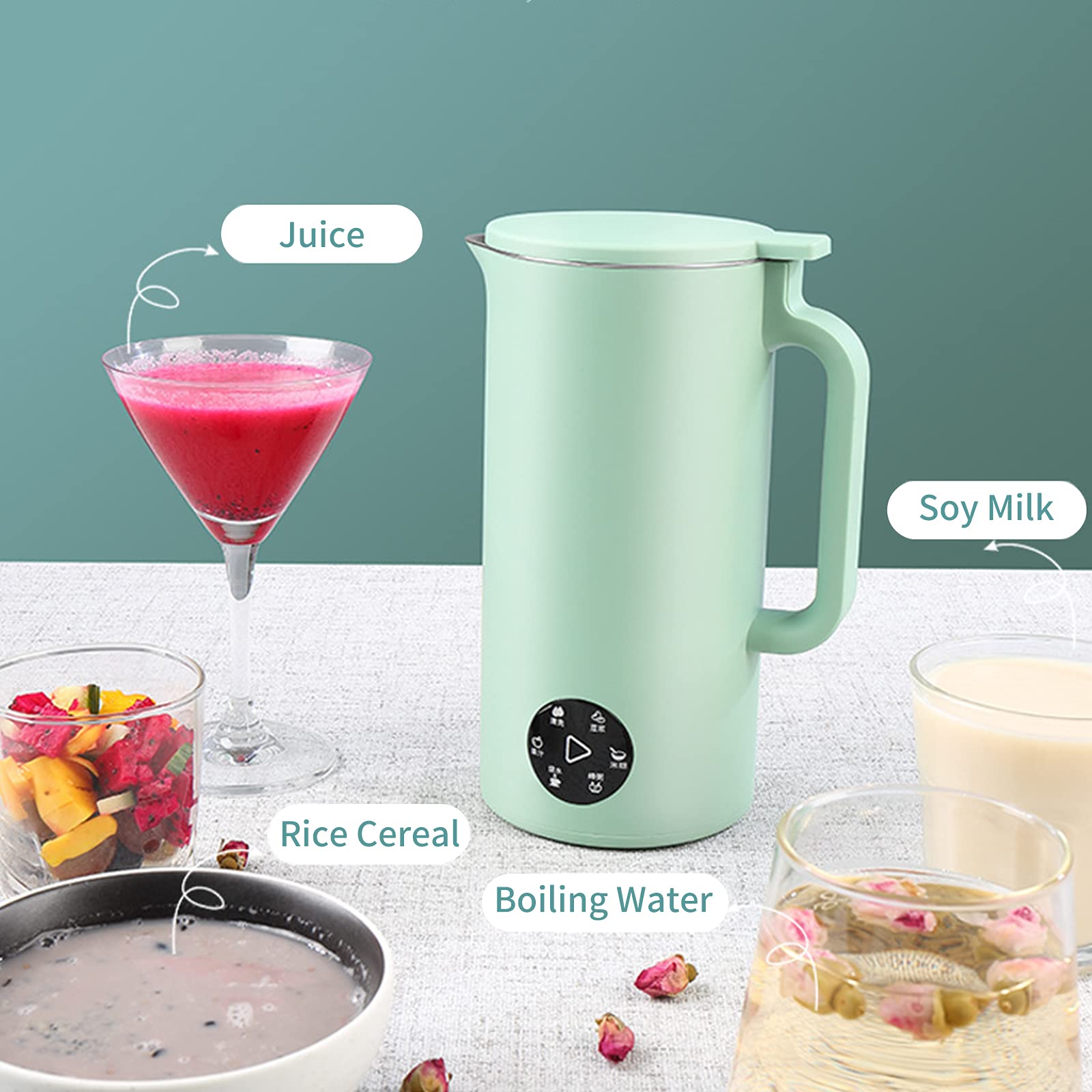 Irishom 350mL Single Serve Soymilk Maker & Multi-Function Juicer - Compact Soy Milk Machine, Rice Cooker & Boiling Water Kettle with UK Plug - Perfect for Small Kitchens, Dorms & Office Use