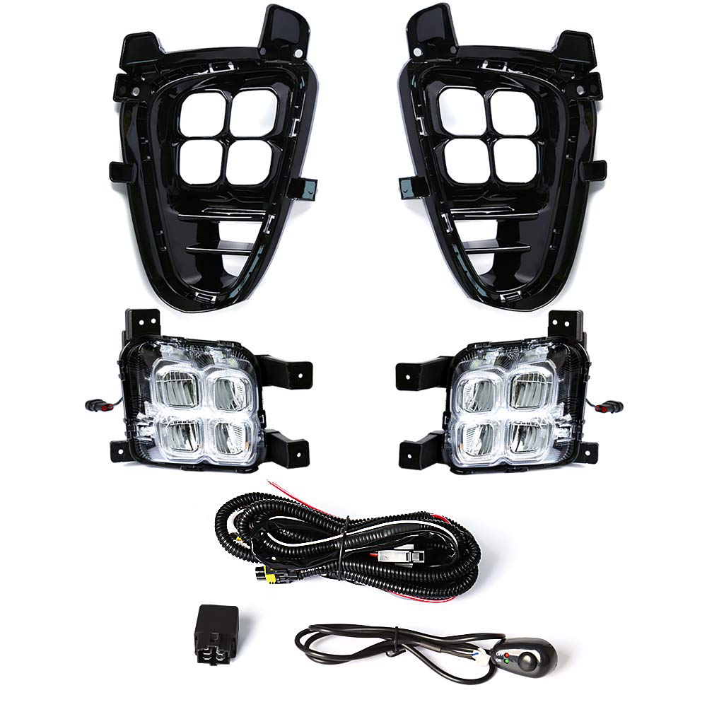 2019-2020 KIA Sorento LX/EX LED Daytime Running Lights & Fog Lights Kit - Bright White 4-Eye Design for Enhanced Visibility & Safety | Perfect for Night Driving, Foggy Conditions & Improved Road Presence