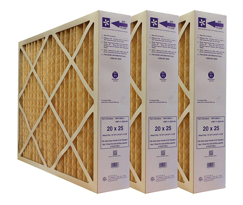 Electro Air MFH-2025-4 MERV 11 Air Filter - Case of 3 | High Efficiency HVAC Filters for Home & Office Air Purification