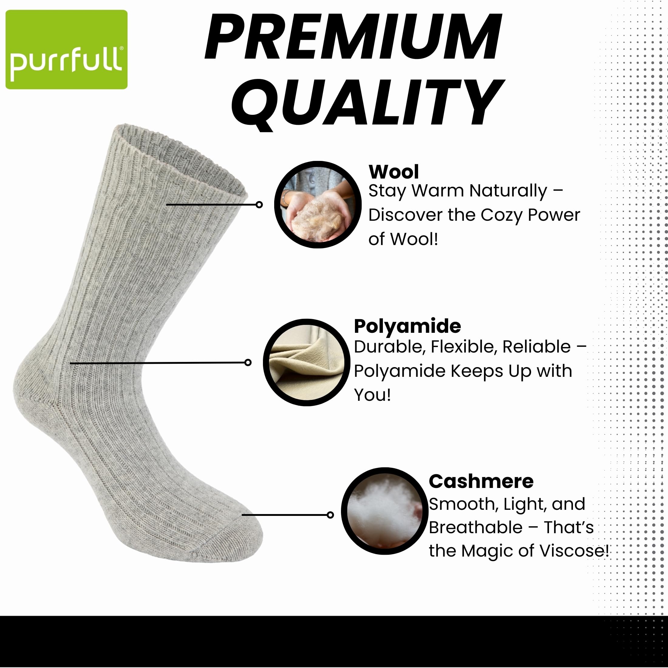 Premium Men's Cashmere Wool Socks - Ultra Soft Winter Thermal Socks for Men | Warm & Comfortable for Indoor, Outdoor & Office Wear