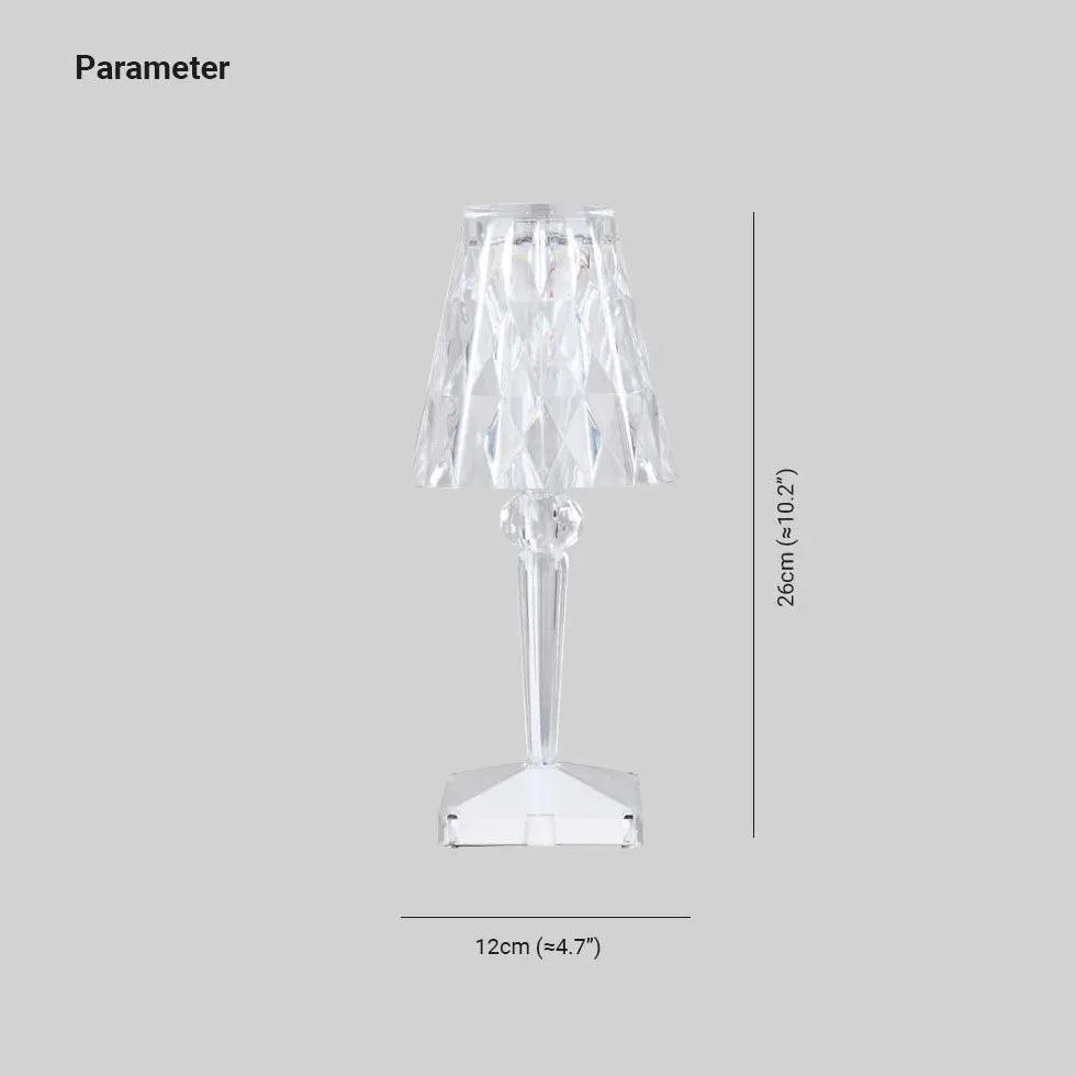 Crystal Clear Ambient Table Lamp - Modern LED Night Light for Bedroom, Living Room, and Office Decor