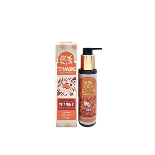 Terraalove Vitamin C Face Cleanser with Hyaluronic Acid & Vitamin E - Brightening & Hydrating Facial Wash for Acne, Dark Spots & Sensitive Skin - Morning & Night Skincare Routine