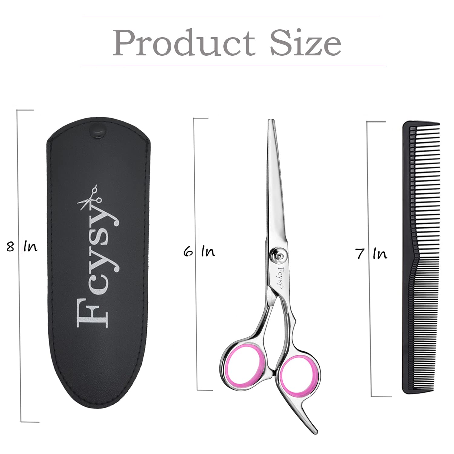 Professional Hair Cutting Scissors for Barbers & Stylists - FCYSY Barber Shears with Comb for Men & Women | Precision Hairdressing, Beard Trimming & Styling at Home or Salon