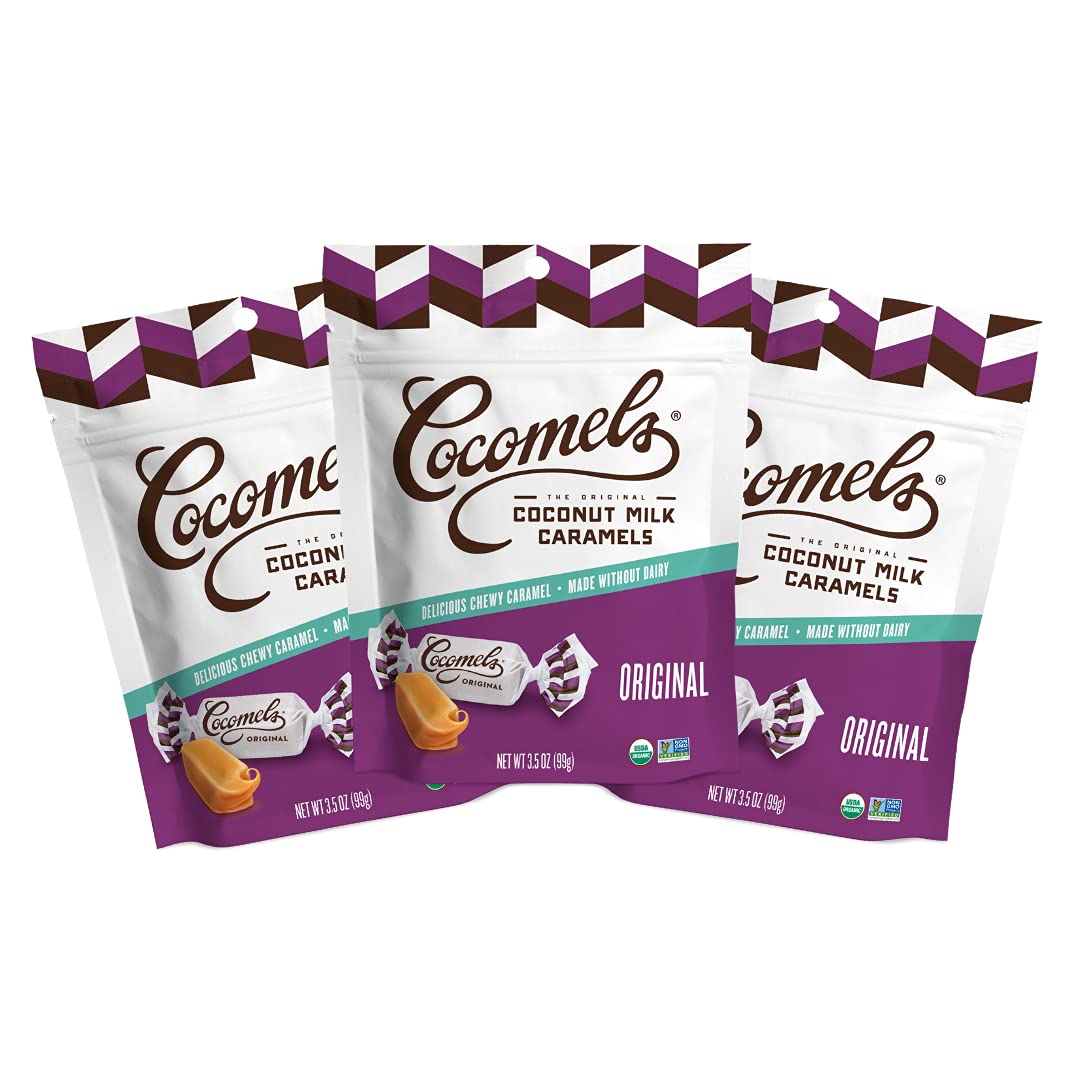 Organic Vegan Dairy-Free Cocomels Original Coconut Milk Caramels - 3 Pack (3.5 oz Each) | Gluten-Free Sweet Treat for Parties, Gifts & Healthy Snacking