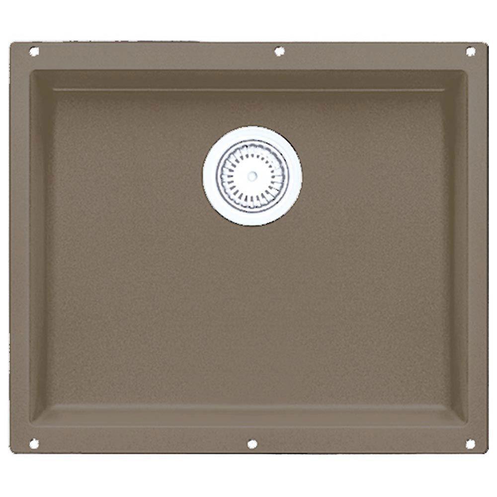 Premium Blanco Precis Undermount Granite Composite 20-Inch Single Bowl Kitchen Sink in Truffle Brown - 538027 | Perfect for Modern Farmhouse & Contemporary Kitchen Designs
