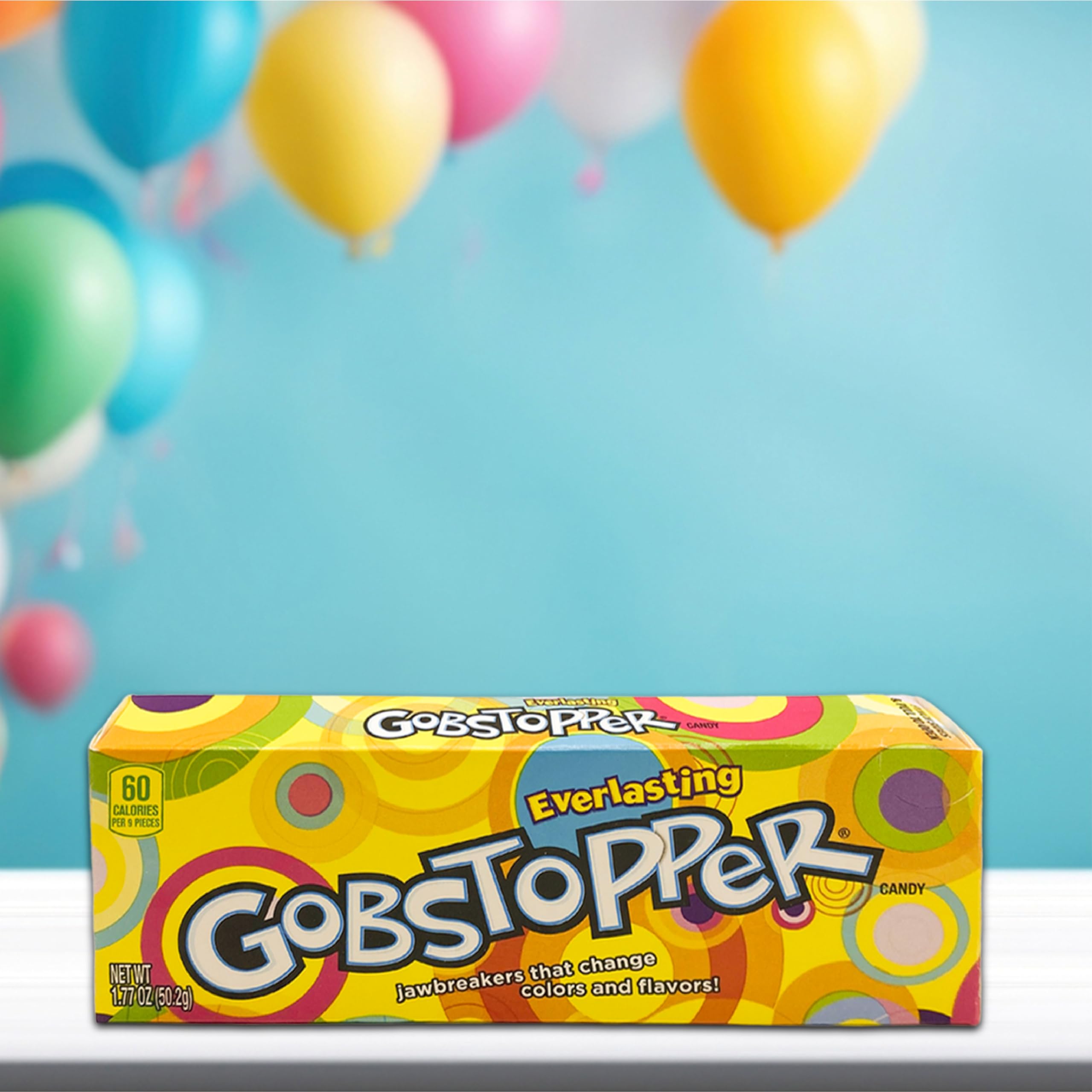Fusion Sweets Everlasting Gobstoppers Jawbreakers Candy - 4 Pack (1.77 oz Each) with Free Sticker - Perfect for Movie Nights, Birthday Parties, Halloween Treats & Gift Baskets