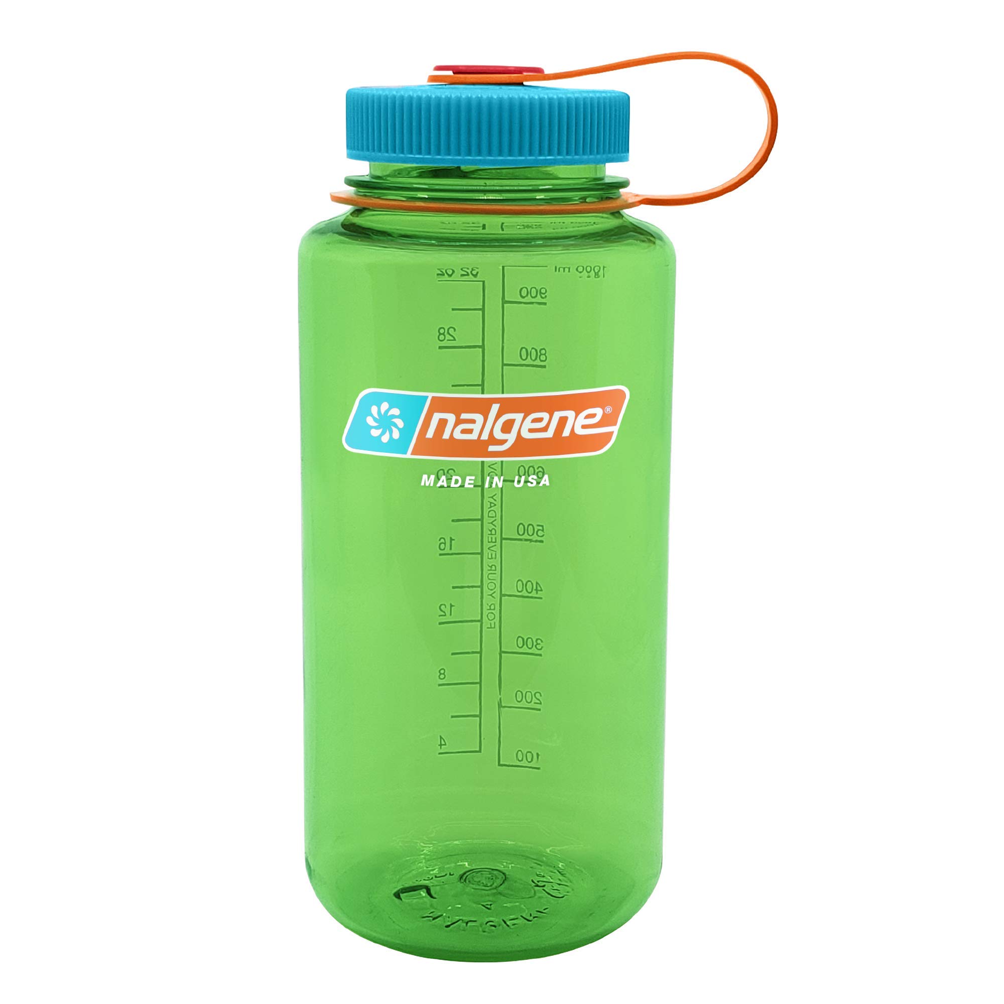Nalgene Tritan Wide Mouth BPA-Free Water Bottle 33oz (1L) - Leak Proof & Durable for Hiking, Gym, Travel & Outdoor Activities | Pear Color