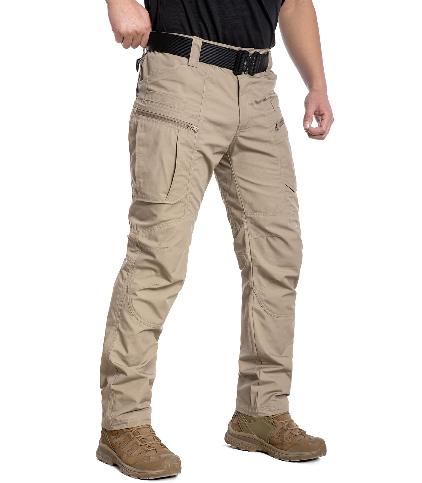 CARWORNIC Men's Tactical Cargo Pants - Lightweight Ripstop Military Pants with Water Resistant Fabric for Outdoor Hiking, Camping & Workwear | Durable Work Pants for Hunting, Travel & Tactical Activities