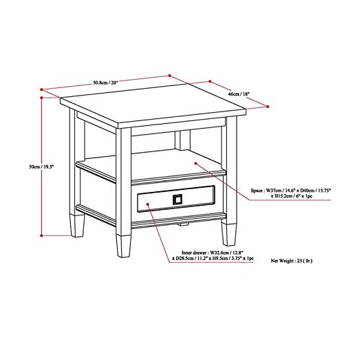 Compact Square End Table for Living Room & Bedroom - Small Space Nightstand with Storage Drawer & Shelf - Rustic Black Corner Sofa Table - Perfect for Apartments, Dorms & Cozy Spaces