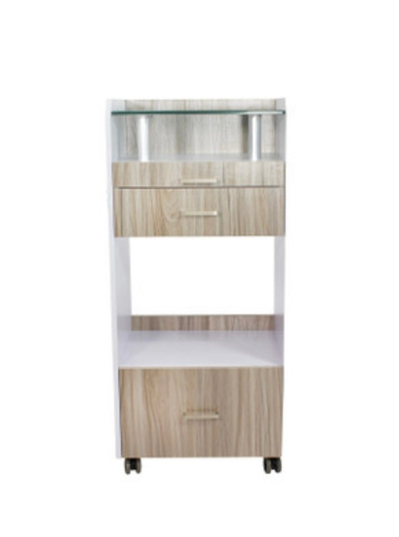 Premium Glass Spa Trolley Cart - 3-Tier Rolling Beauty Storage Organizer for Salon, Massage, and Home Spa Use