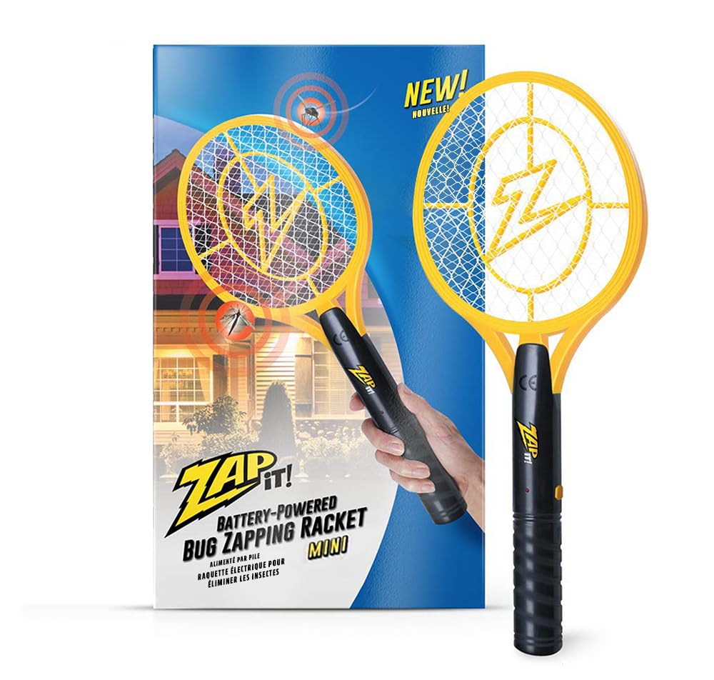 ZAP IT! Electric Fly Swatter Racket - 3,500V Bug Zapper for Mosquitoes & Flies - Rechargeable Battery-Powered Insect Killer with LED Light - Portable & Lightweight for Indoor, Outdoor, Camping, and Travel Use