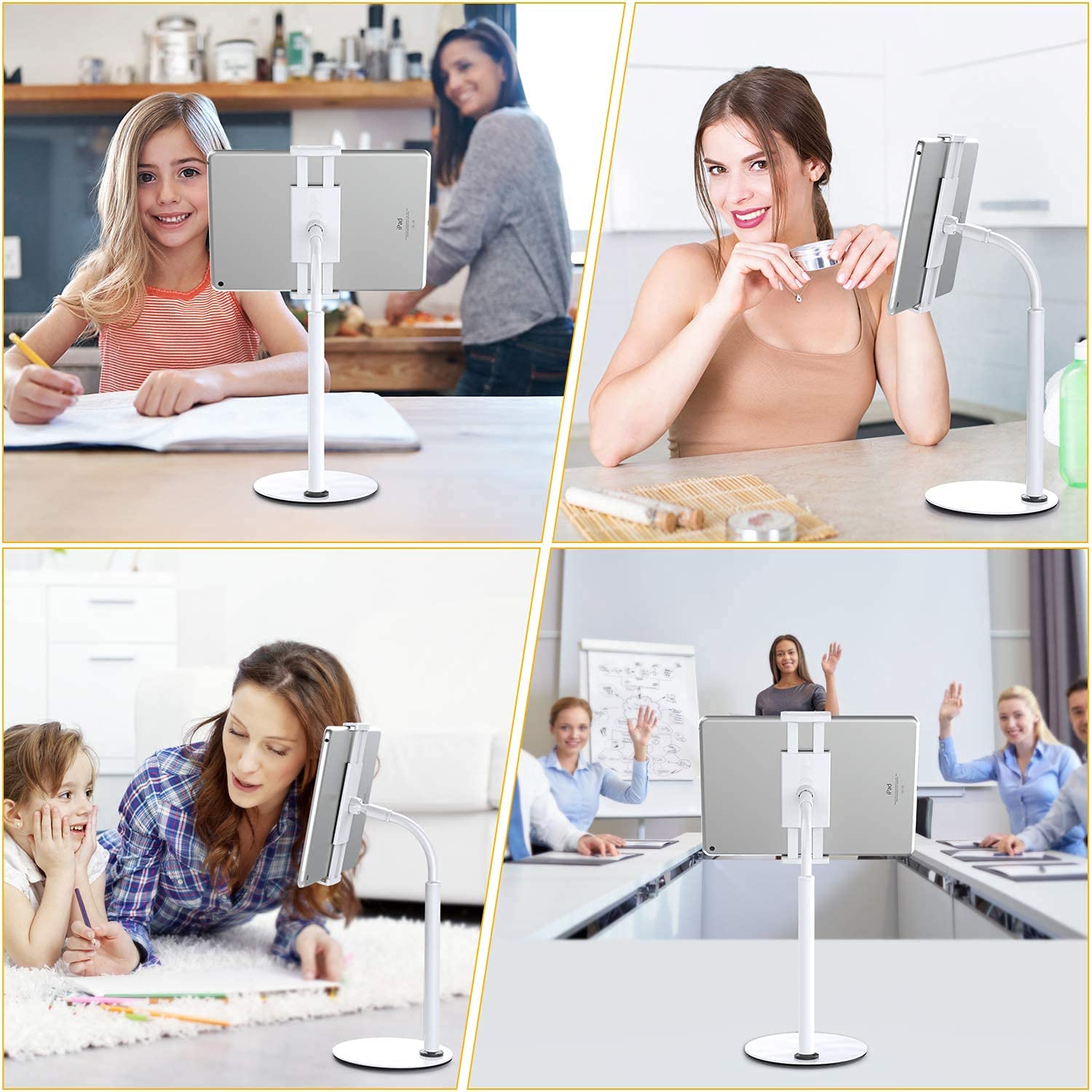 360° Rotating Adjustable Tablet Stand Holder - Flexible Gooseneck Phone & iPad Desk Mount for 4.7-11