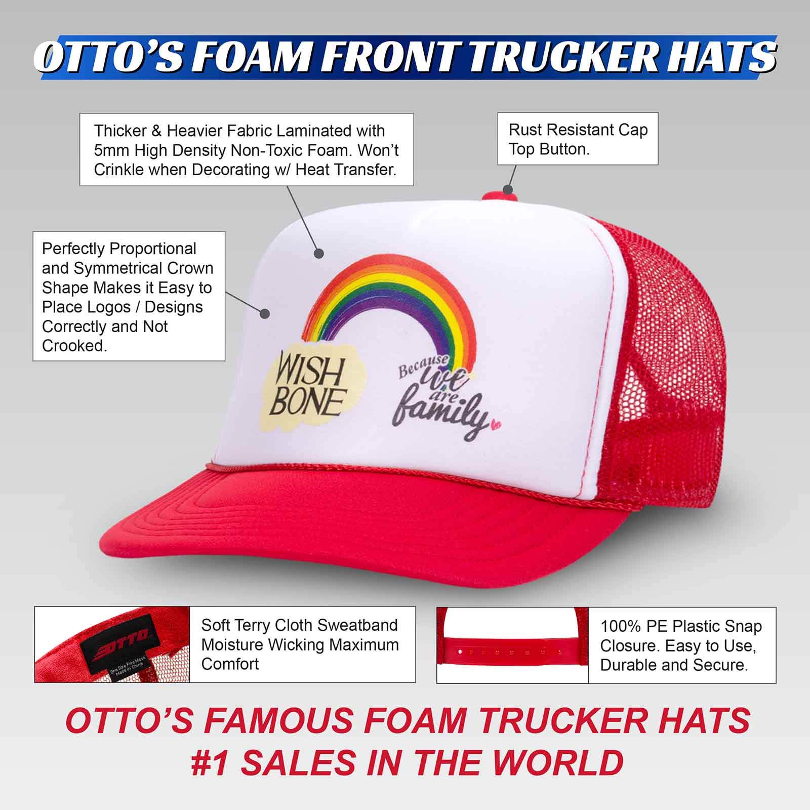 OTTO Wholesale 12-Pack 5-Panel Mid Profile Mesh Back Trucker Snapback Hats - Bulk Baseball Caps for Men & Women - Perfect for Sports, Outdoor Activities & Promotional Events