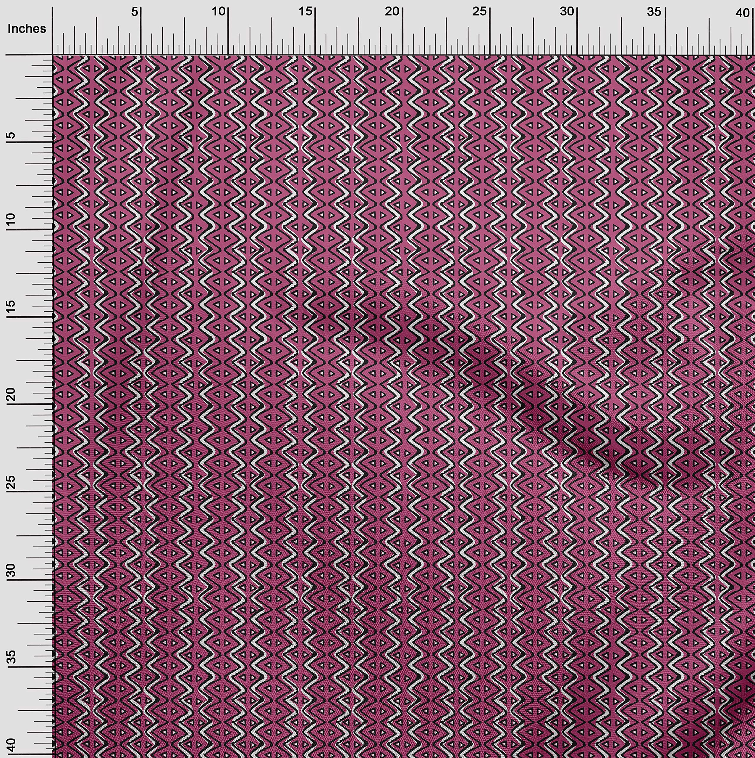 oneOone Silk Tabby Pink Fabric Block Dress Material - 42 Inch Wide WA - Premium Printed Fabric by The Yard for DIY Dresses, Skirts & Home Decor Projects