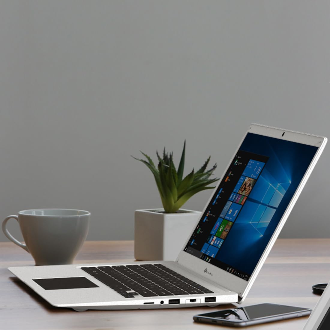 LincPlus P3 14-Inch Full HD Laptop - Intel Celeron N3350 Processor, 4GB RAM, 64GB Storage, Windows 10 in S Mode, White Ultrabook | Perfect for Students, Remote Work & Travel Computing