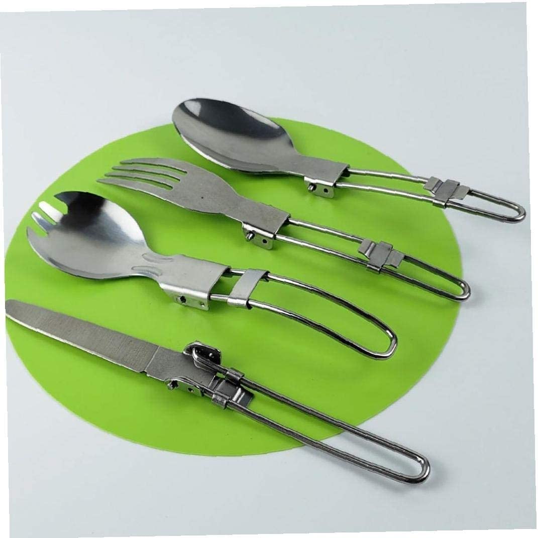 **Lightweight Camping Cookware Set - Portable Pot, Pan, Kettle with Fork, Knife & Spoon - Perfect for Outdoor Camping, Hiking & Picnics (Orange)**