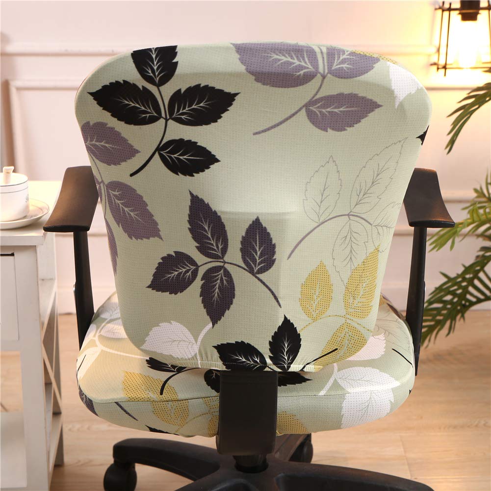Jinzio Stretchable Polyester Office Chair Cover - Universal Split Protective Slipcover for Desk & Task Chairs, Grass Green - Perfect for Home Office, Gaming & Workspace Decor