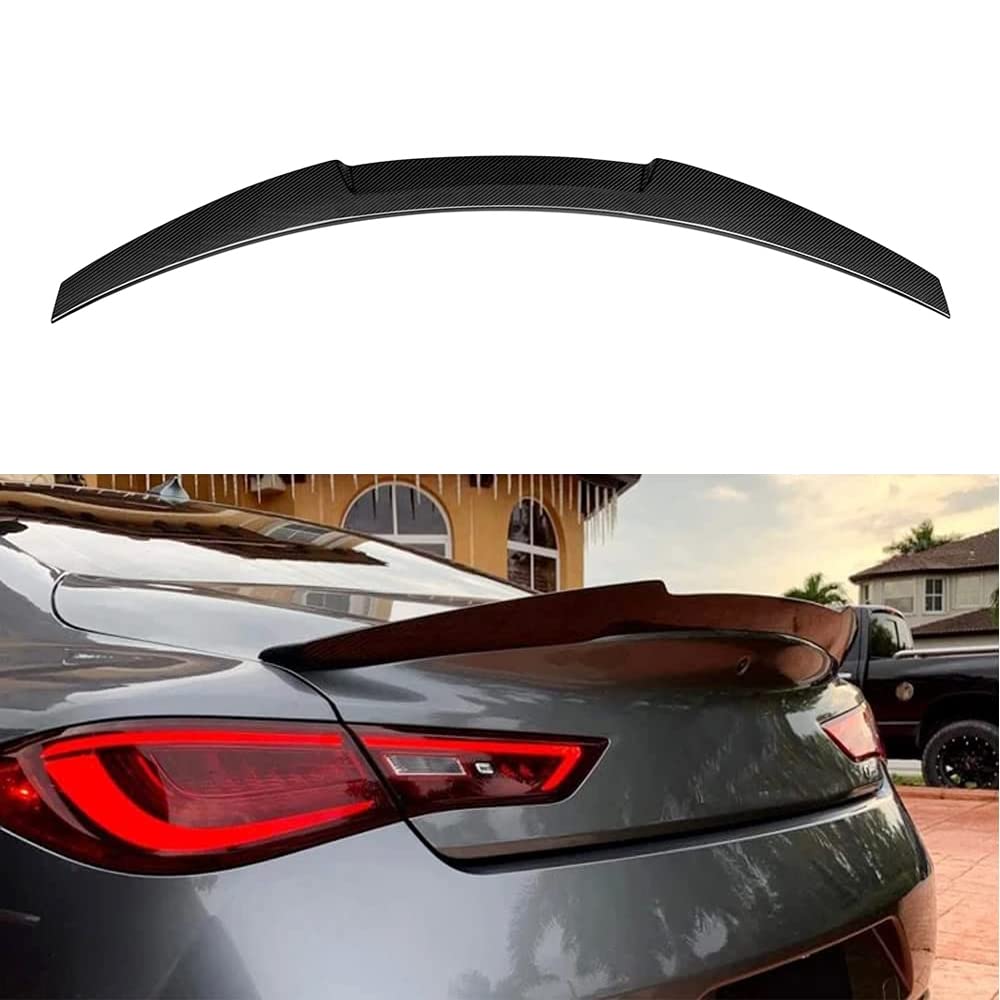 2017-2022 Infiniti Q60 Coupe Carbon Fiber Rear Trunk Spoiler Wing (Style 1) - High Performance Car Styling Accessory for Sporty Look & Improved Aerodynamics