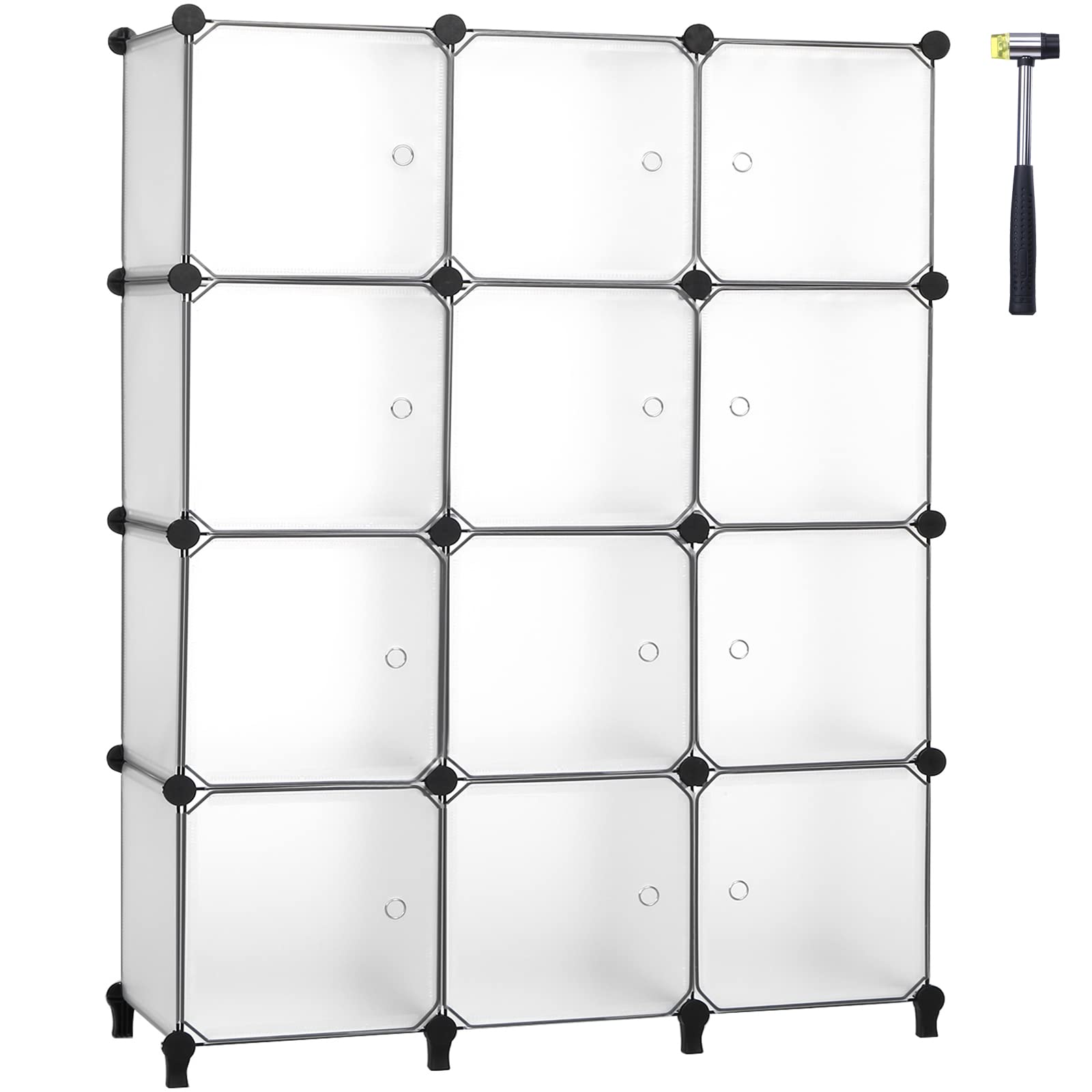 ANWBROAD 12-Cube Storage Organizer with Doors - Closet Organizer, Bookshelf & Clothing Storage for Bedroom, Living Room & Office - ULCS12TM