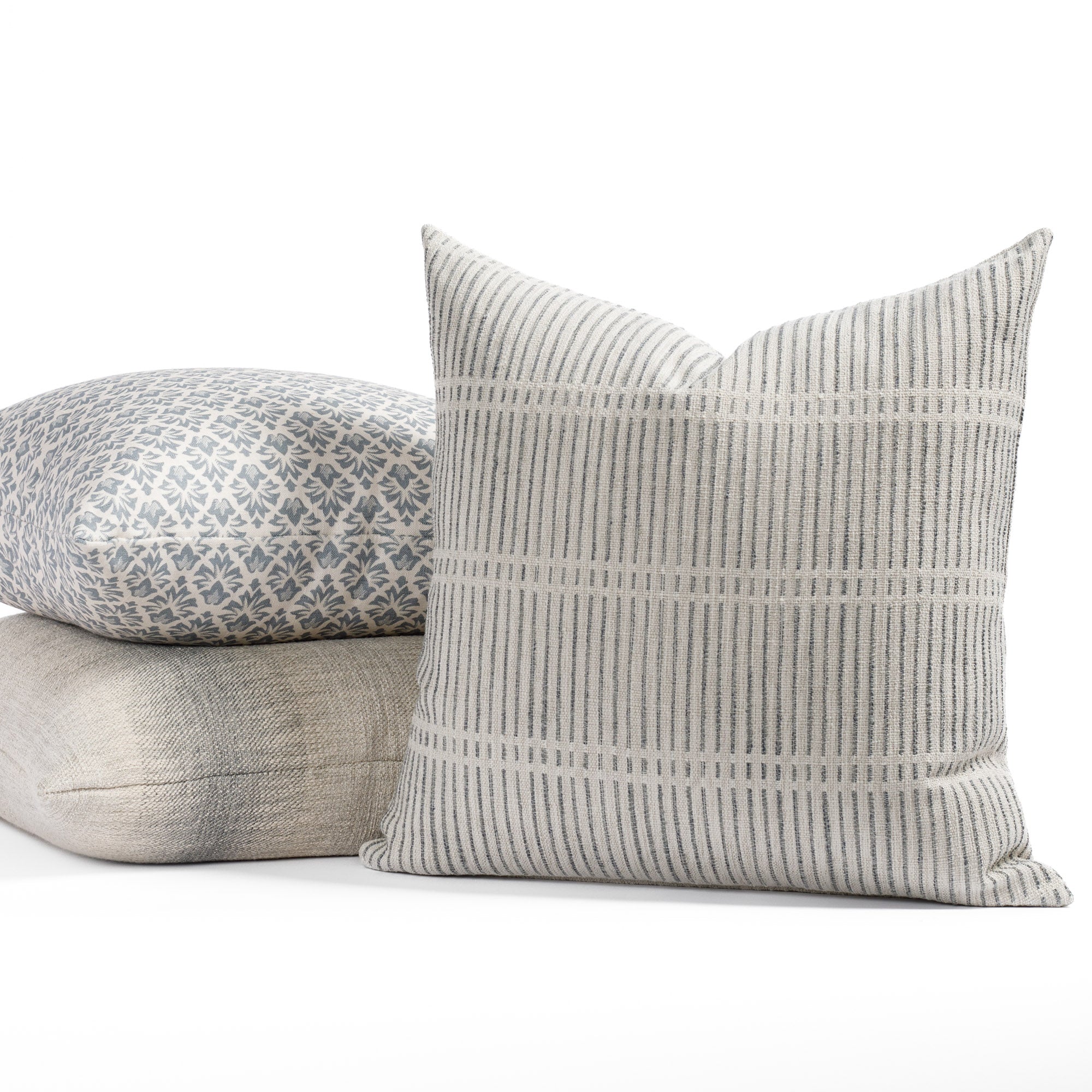 Stylish Carson Stripe 20x20 Decorative Throw Pillow in Stone Blue - Perfect for Sofa, Bedroom & Living Room Decor