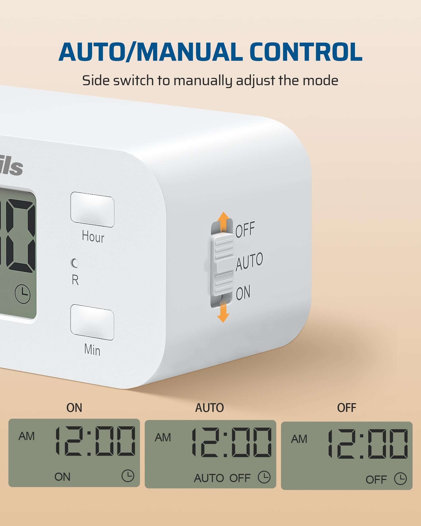 DEWENWILS 24 Hour Programmable Digital Timer Outlet - 2 Pack Electrical Outlet Timers with 1 Grounded Outlet (125V/15A/1000W, 3 Prong, 1/2 HP) - Perfect for Indoor Lamps, Fans, Aquariums & Home Automation
