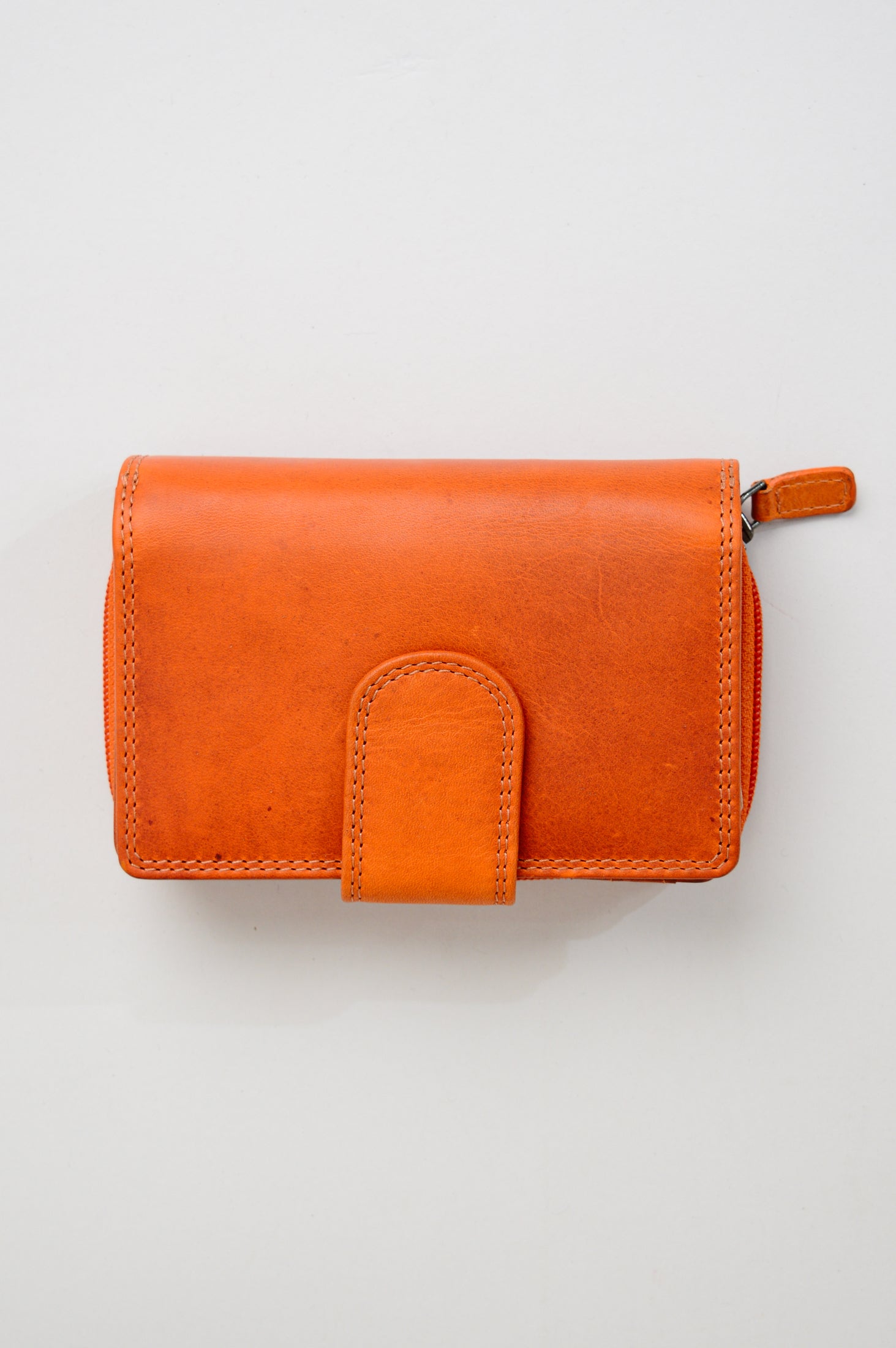 Adrian Klis 5103 Genuine Leather Women's Wallet - Orange, Slim RFID Blocking Bifold Wallet for Everyday Use, Travel & Gift Giving