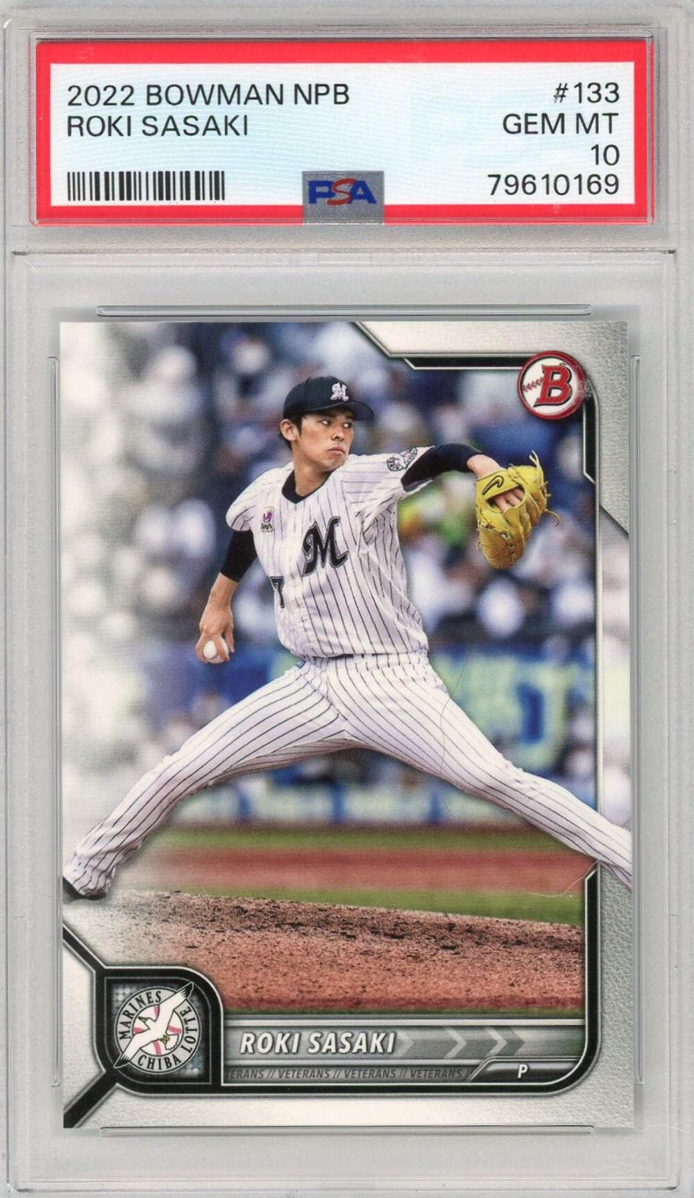 2022 Topps Bowman NPB Roki Sasaki #133 Rookie RC Baseball Card PSA 10 Gem Mint - Rare Collectible for Baseball Fans, Perfect for Display & Investment