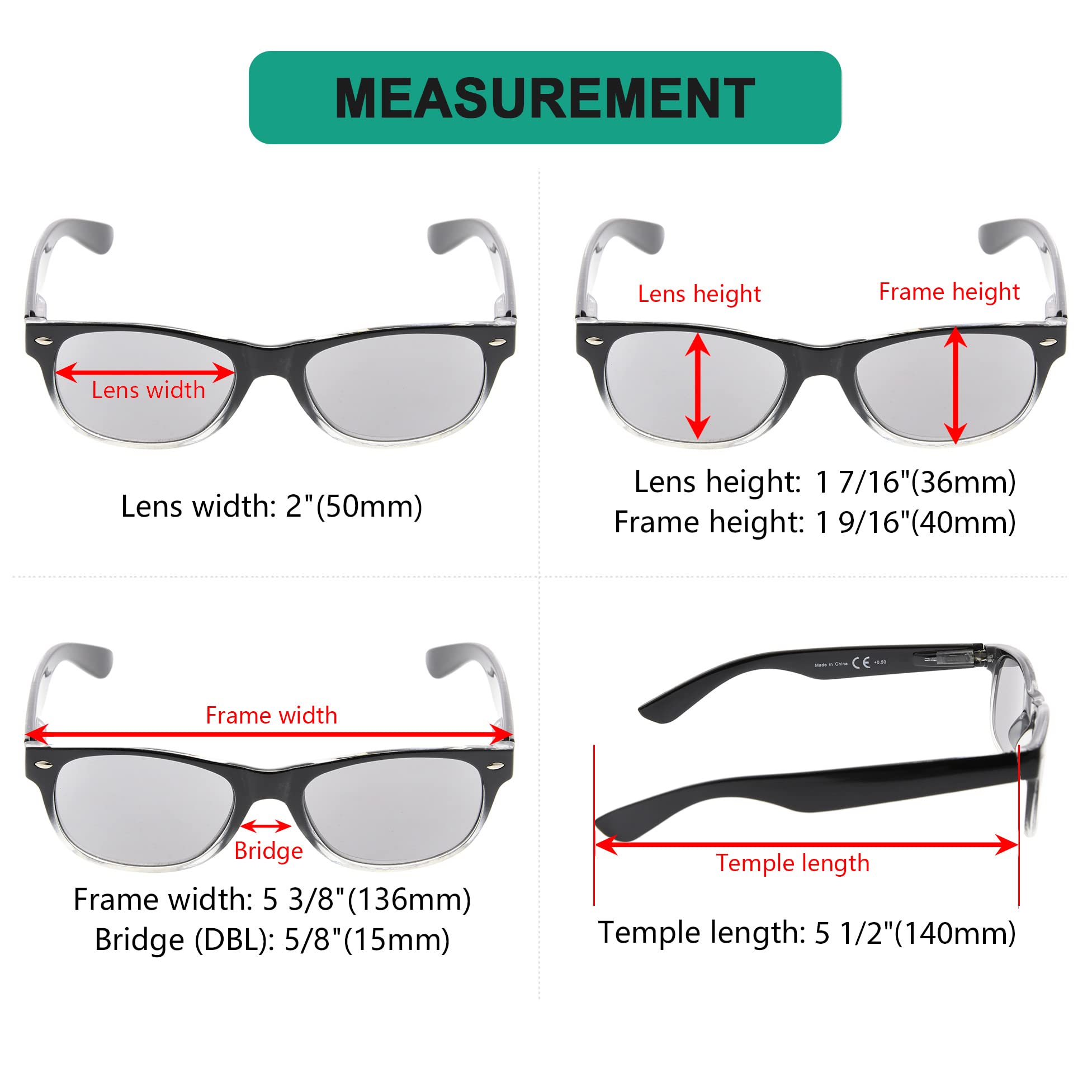 Eyekepper Classic 80's Style Reading Glasses for Women - 5 Pairs of Fashion Readers with UV Protection Sunglasses - Perfect for Reading, Computer Use, and Outdoor Activities