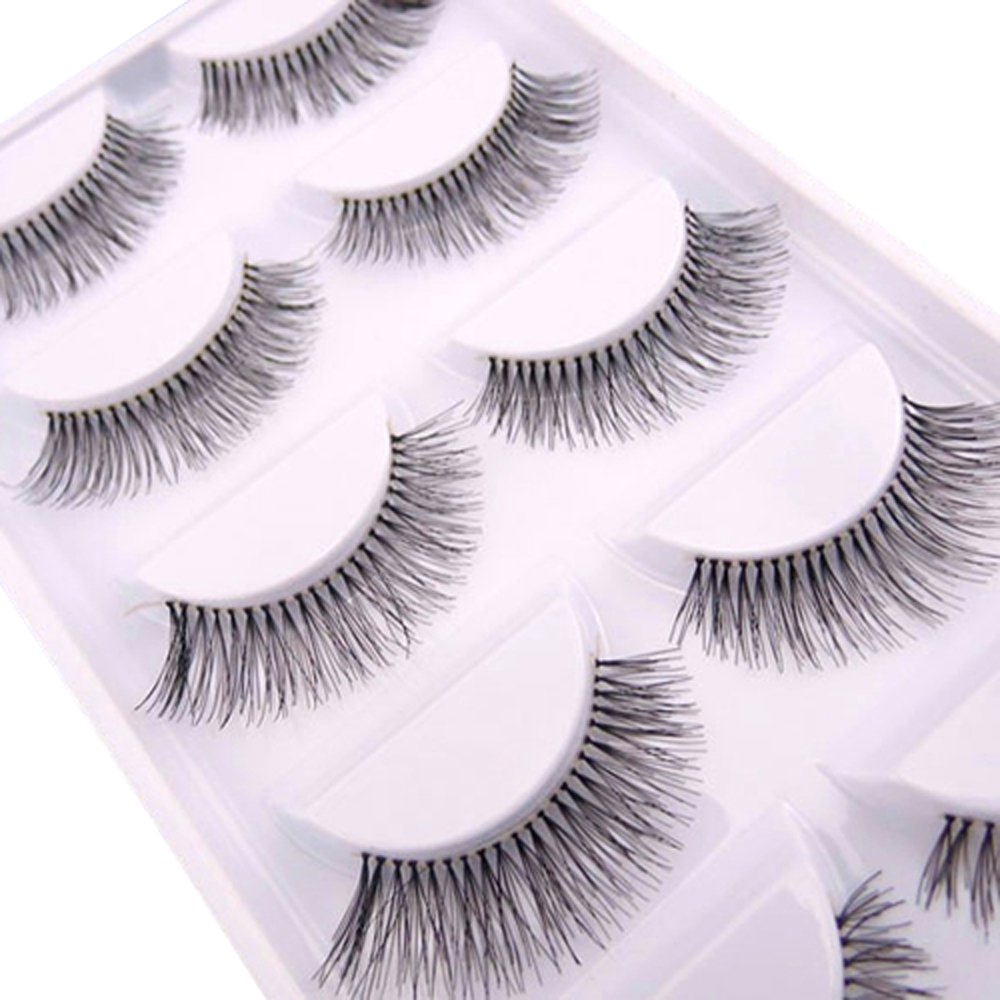 Bluelans® 5 Pairs Long False Eyelashes - Natural Looking Fake Eyelash Extensions for Dramatic Eye Makeup | Perfect for Parties, Weddings & Special Occasions
