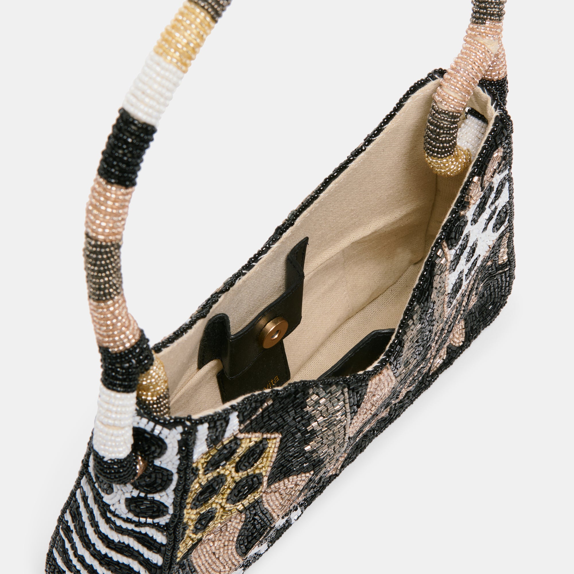 Amelia Beaded Shoulder Bag - Dark Multi Color Crossbody Purse for Women, Perfect for Work, Travel, and Evening Events
