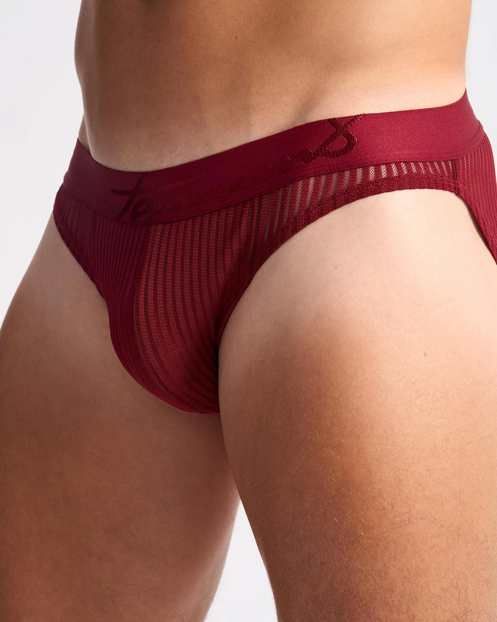 Teamm8 Casanova Mesh Brief Underwear for Men - Breathable & Comfortable Cherry Red - Perfect for Gym, Sports & Everyday Wear