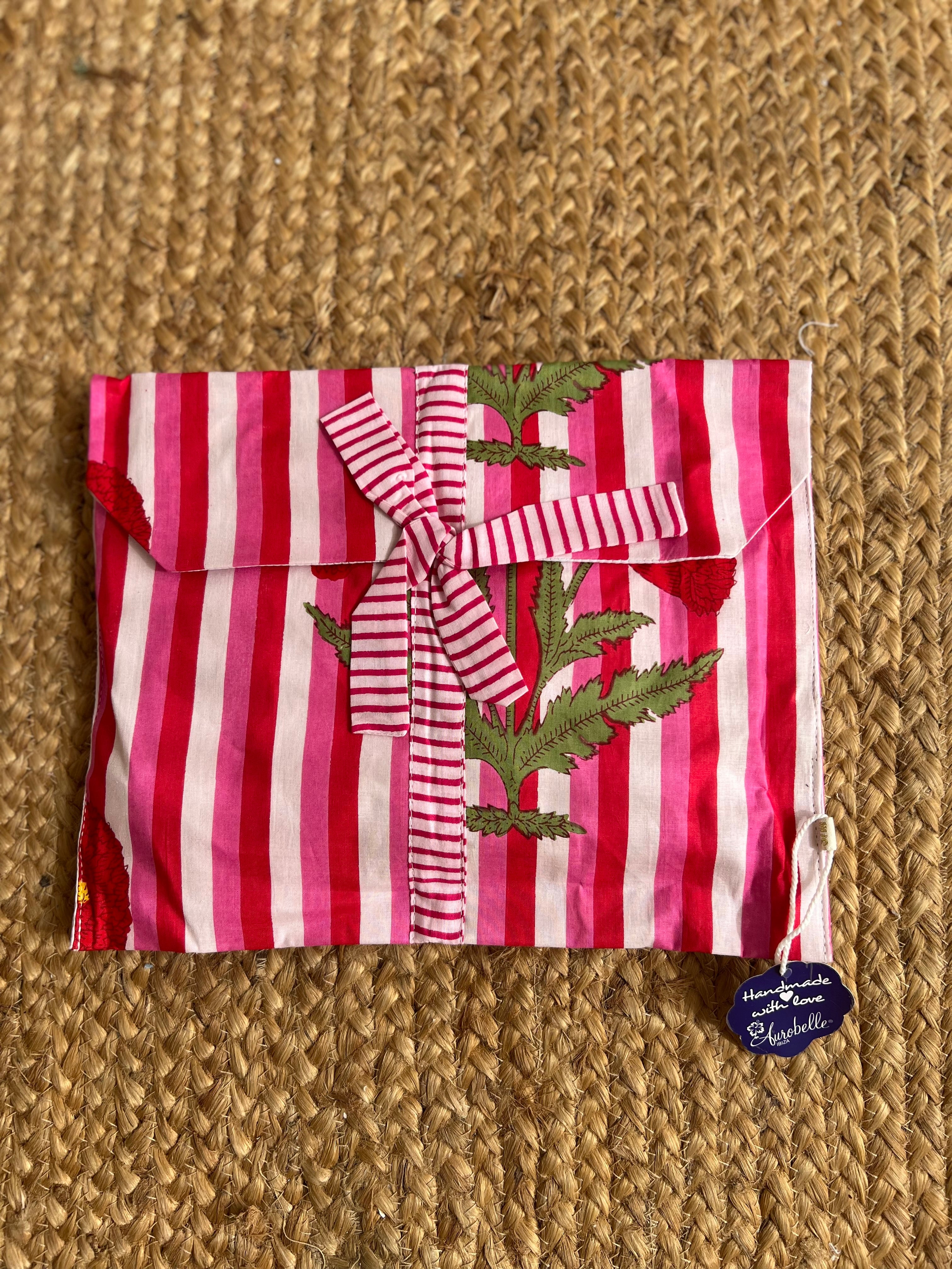 Hand Block Print Cotton Pyjama Set - Cozy Lounge Wear in Pink Poppie Stripes for Women | Perfect for Sleepwear, Relaxing at Home & Gift Giving
