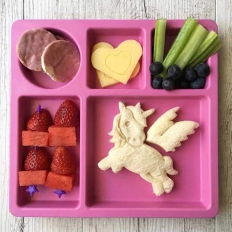 Lunch Punch Sandwich Cutter Pair - Heart & Unicorn Shaped Cookie Cutters for Kids Lunch Box | Fun Bento Tools for School Snacks, Party Food & Creative Meal Prep