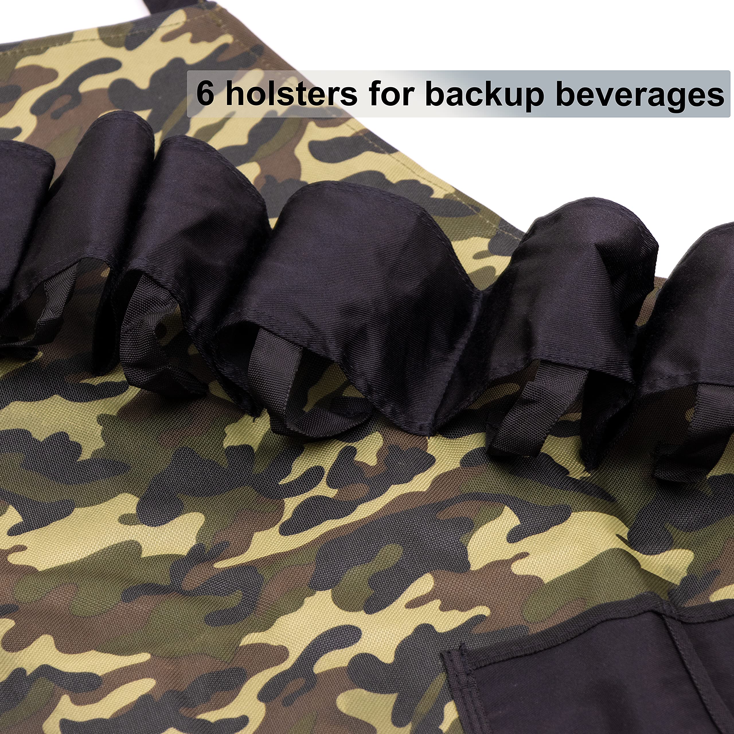 Grill Master BBQ Apron with Pockets for Beverages & Tools - Heavy Duty Camouflage Design for Outdoor Cooking, Grilling, and Camping