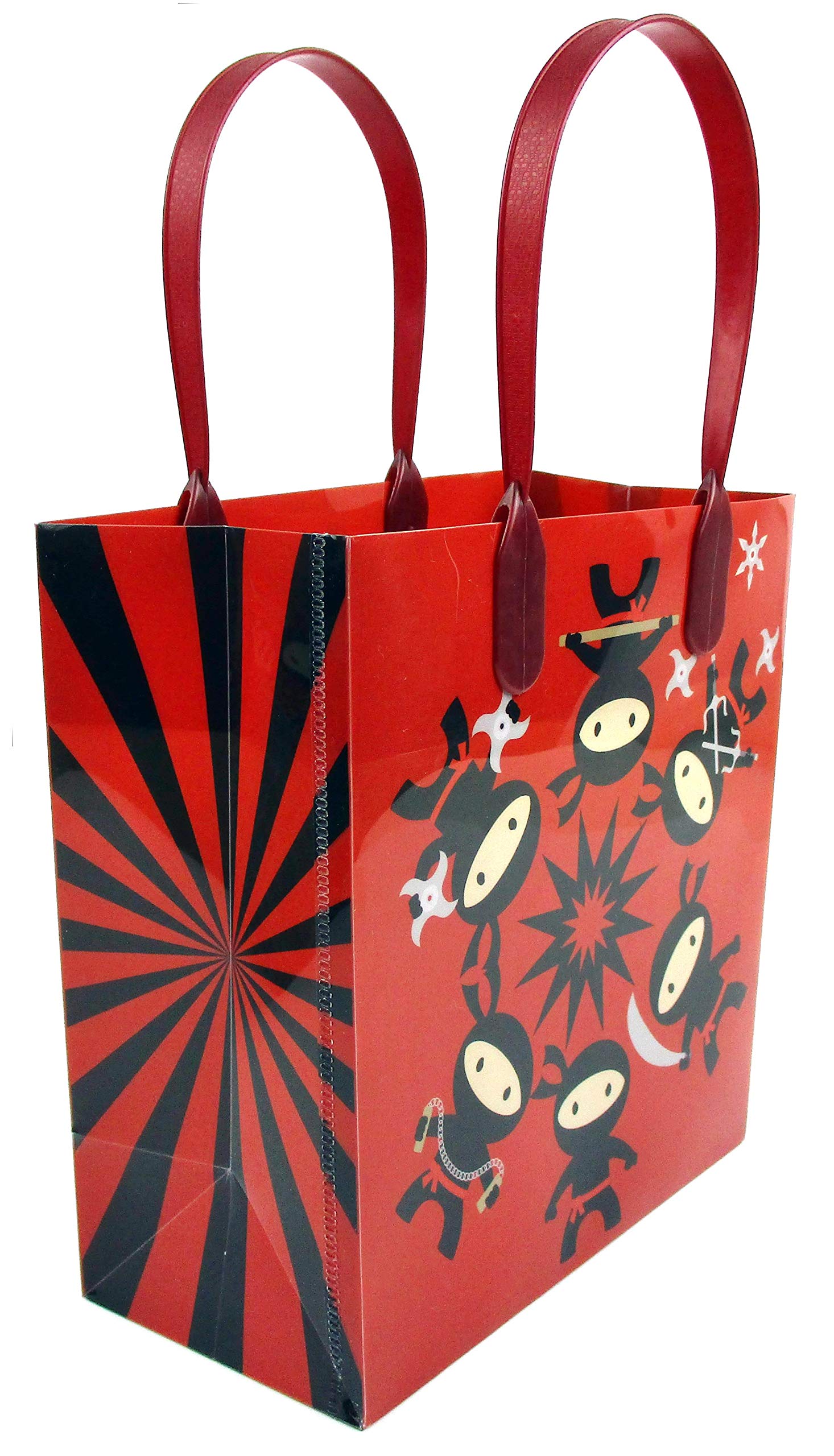 NINJA Themed Party Favor Bags with Handles - 12 Pack Candy Treat Bags for Birthday Parties, Baby Showers & School Events | Durable Gift Bags for Goodie Bags, Halloween & Special Occasions