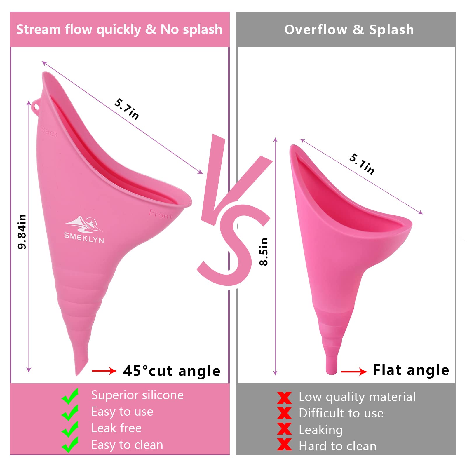 Reusable Silicone Female Urinal for Camping, Hiking & Travel